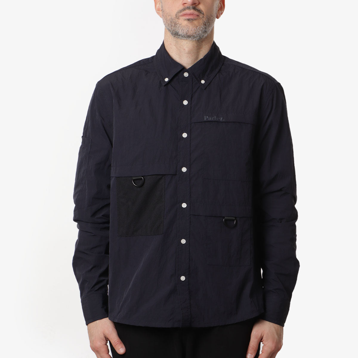 main Parlez Dustin Shirt, Navy, Detail Shot 1