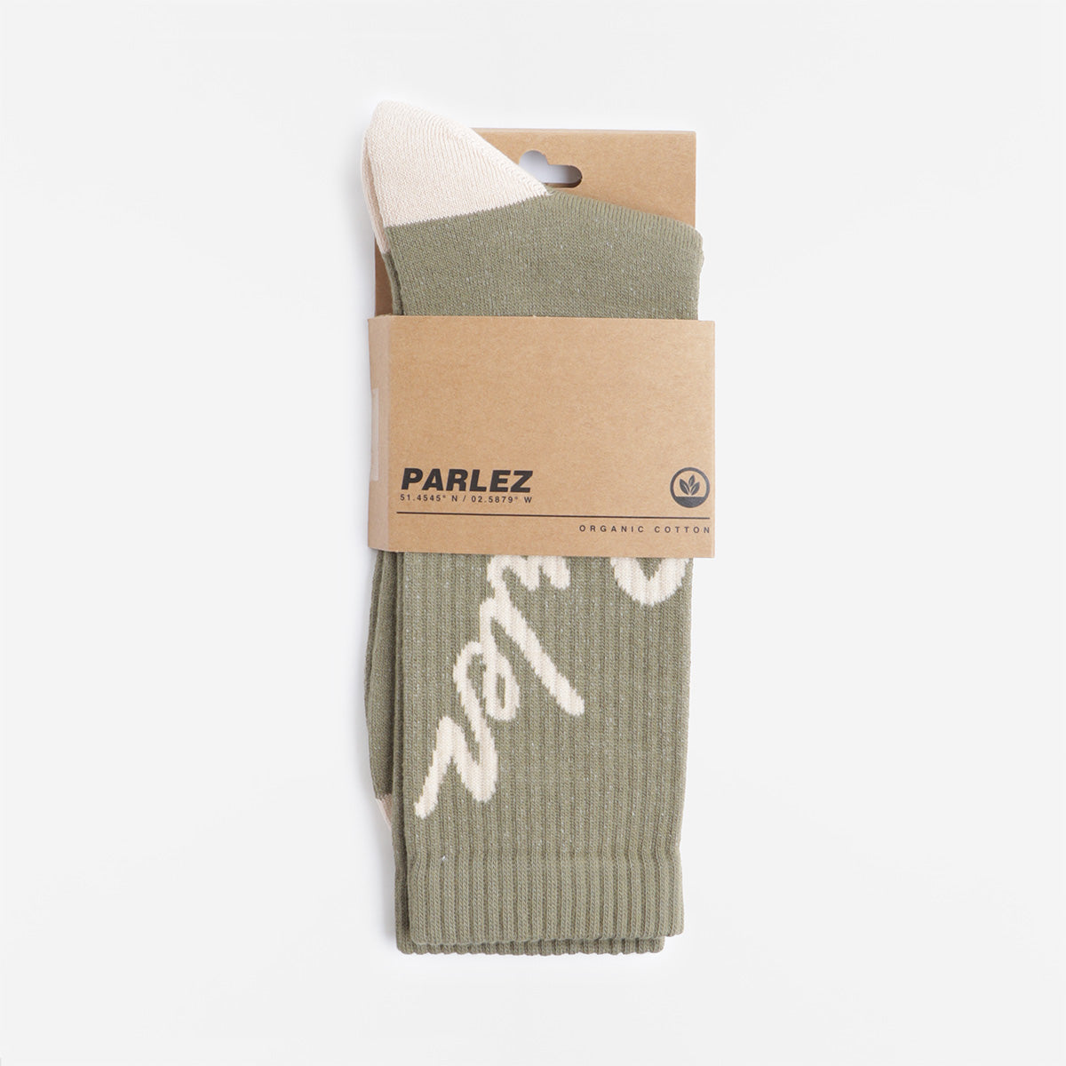 Parlez Orick Socks, Olive Green, Detail Shot 2