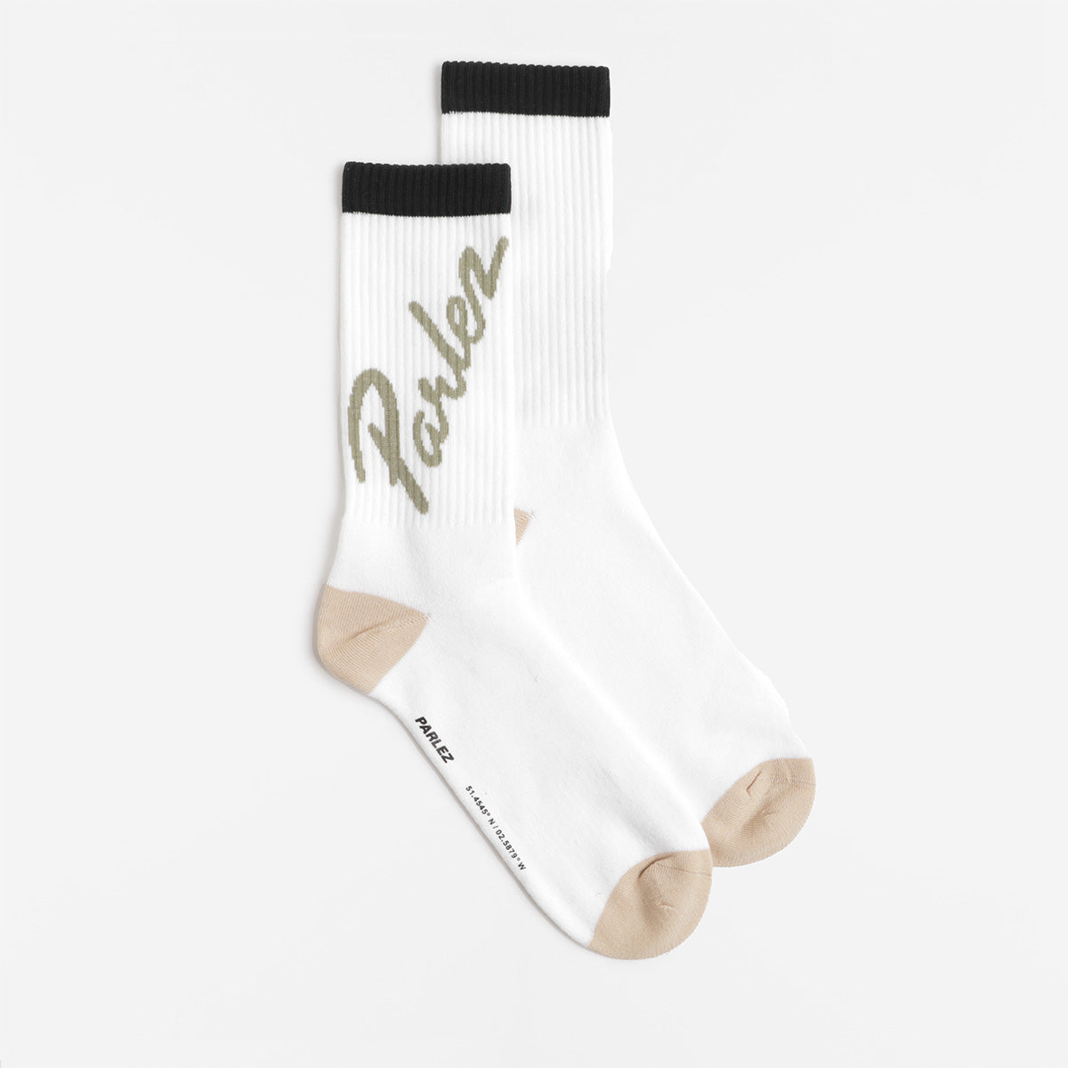 Parlez Orick Socks, White, Detail Shot 1