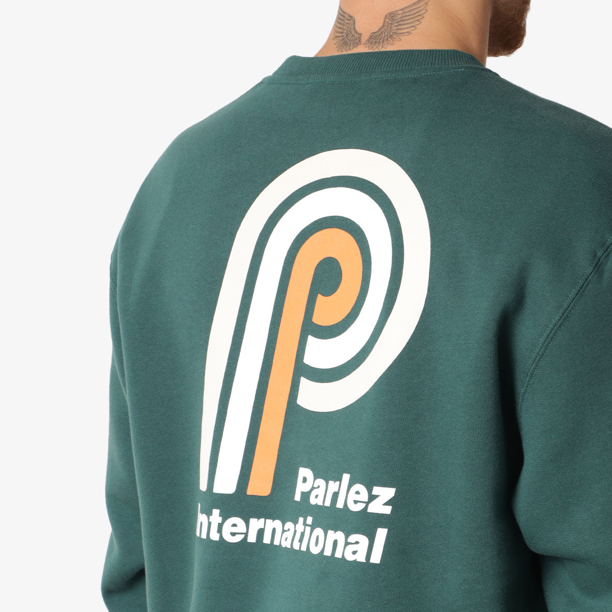 Parlez Poplar Sweatshirt, Deep Green, Detail Shot 3