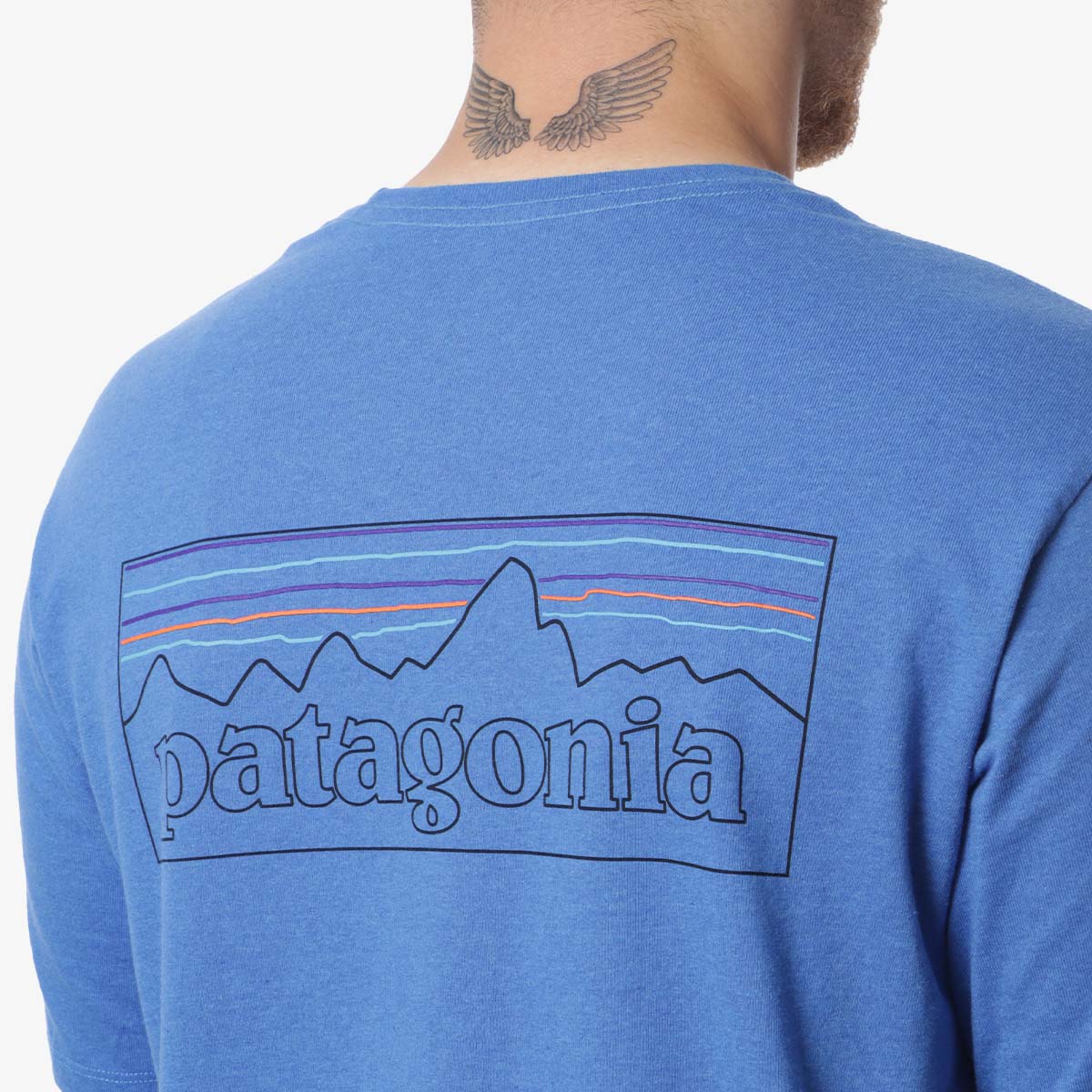 Patagonia P-6 Logo Responsibili-Tee T-Shirt, P-6 Outline: Vessel Blue, Detail Shot 4