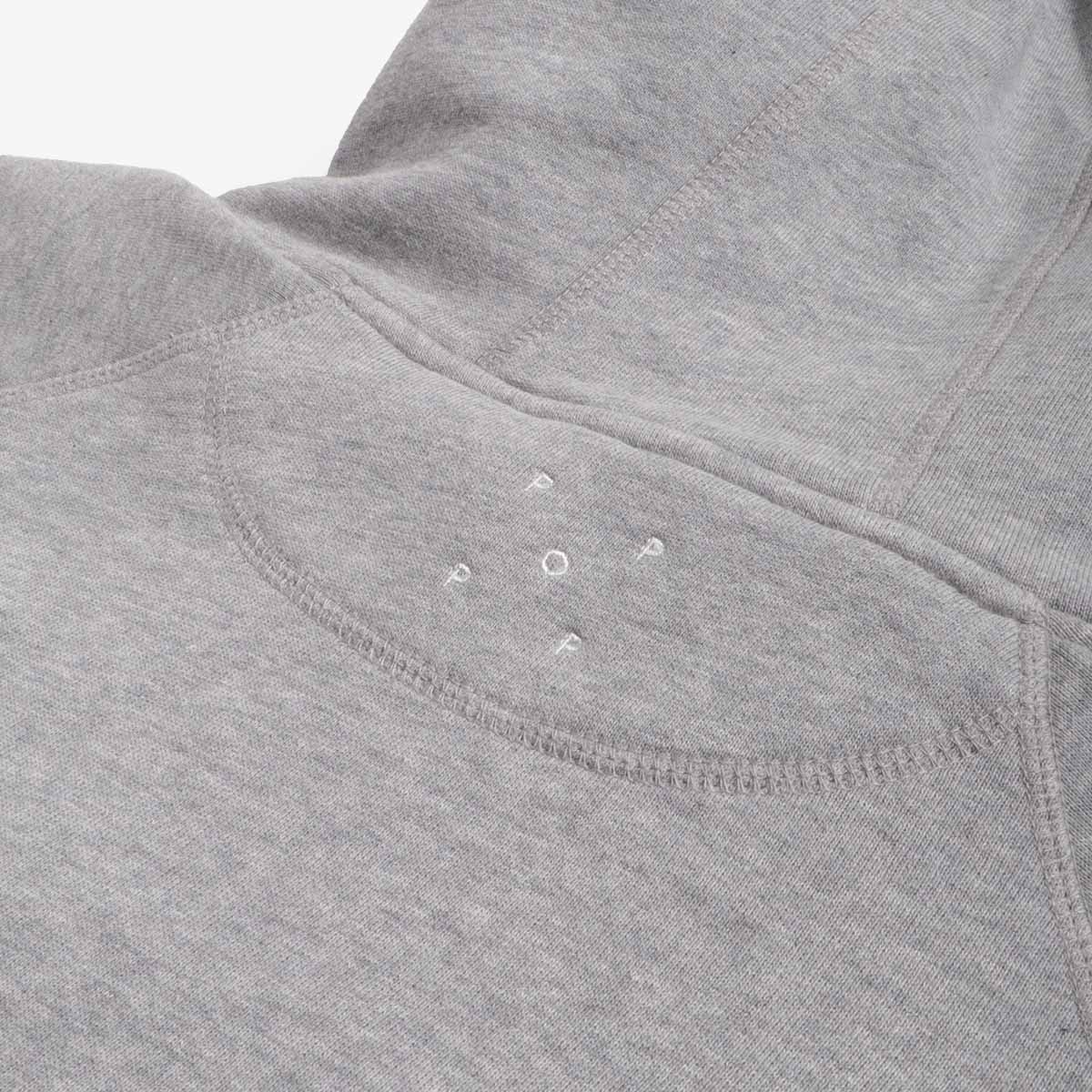 main Pop Trading Company College P Hoodie, Grey Heather, Detail Shot 9