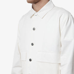 thumbnail Pop Trading Company Full Buttoned Linen Jacket, Off White, Detail Shot 2