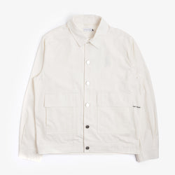 thumbnail Pop Trading Company Full Buttoned Linen Jacket, Off White, Detail Shot 6