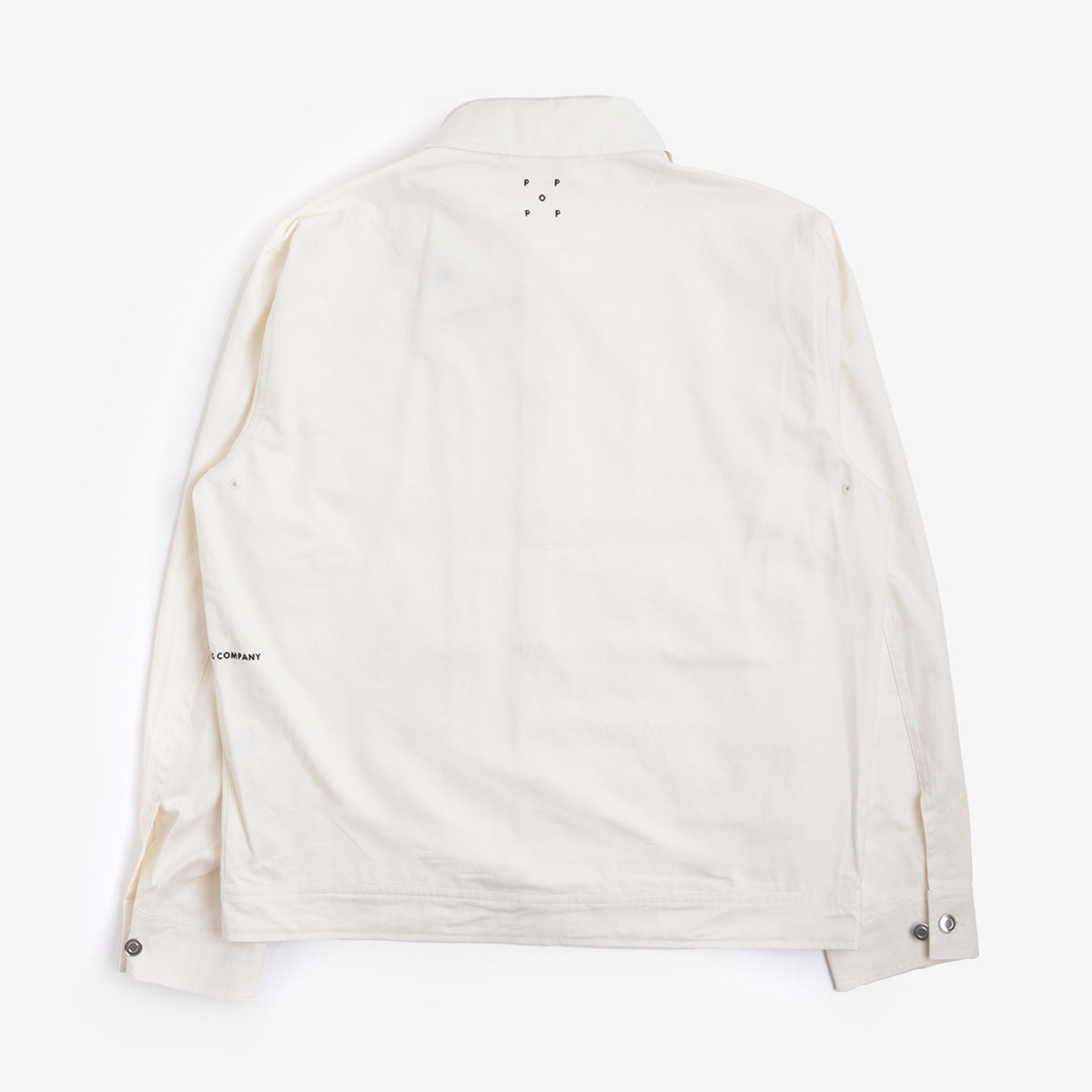 main Pop Trading Company Full Buttoned Linen Jacket, Off White, Detail Shot 9