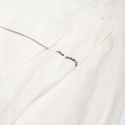 thumbnail Pop Trading Company Full Buttoned Linen Jacket, Off White, Detail Shot 8