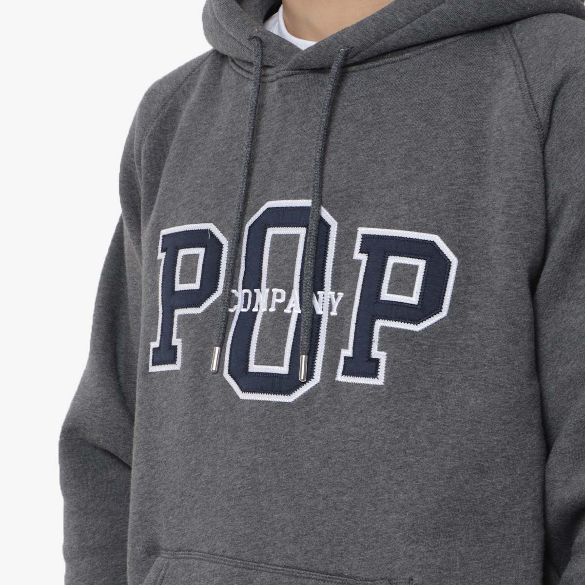 main Pop Trading Company Hoodie, Charcoal Heather, Detail Shot 2