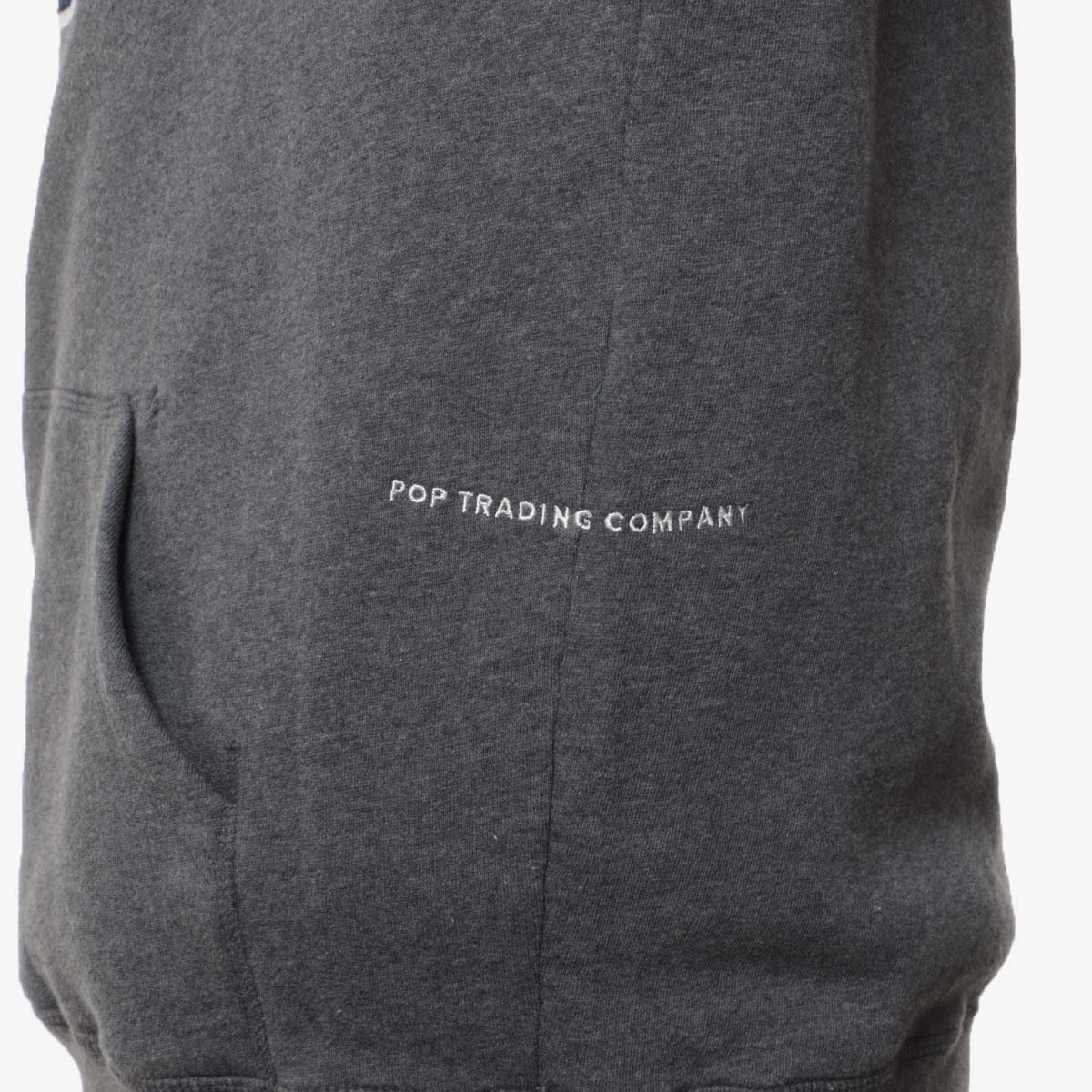 main Pop Trading Company Hoodie, Charcoal Heather, Detail Shot 3