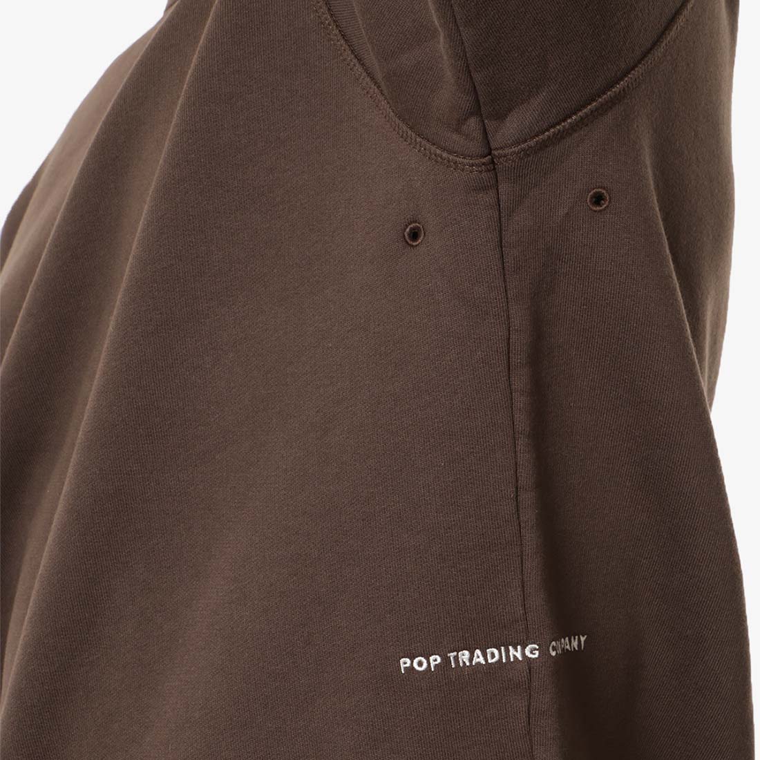 Pop Trading Company Logo Crewneck Sweatshirt, Delicioso, Detail Shot 4