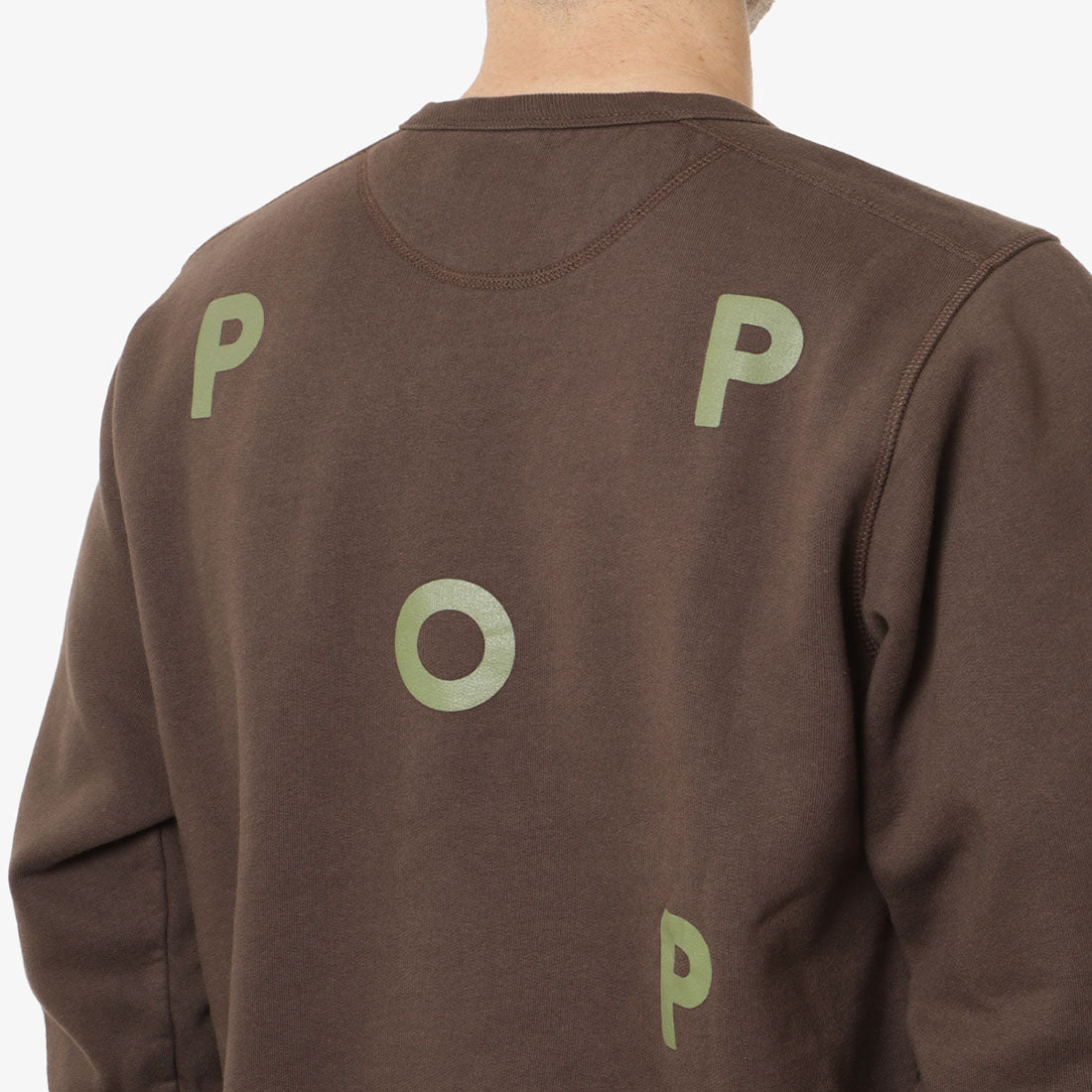 Pop Trading Company Logo Crewneck Sweatshirt, Delicioso, Detail Shot 5