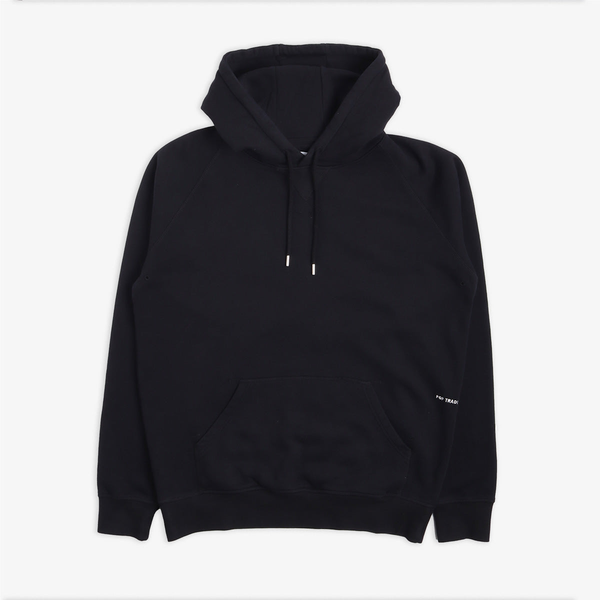 main Pop Trading Company Logo Hoodie, Black, White, Detail Shot 5