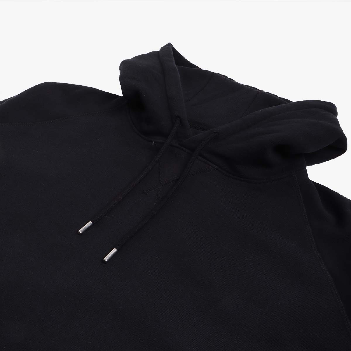 main Pop Trading Company Logo Hoodie, Black, White, Detail Shot 7