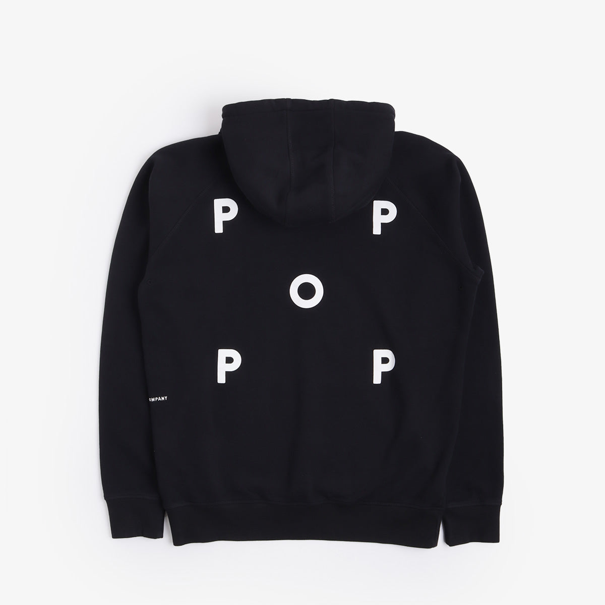 main Pop Trading Company Logo Hoodie, Black, White, Detail Shot 6