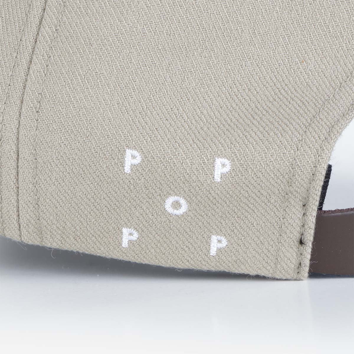 Pop Trading Company O Six Panel Hat, Khaki, Detail Shot 4