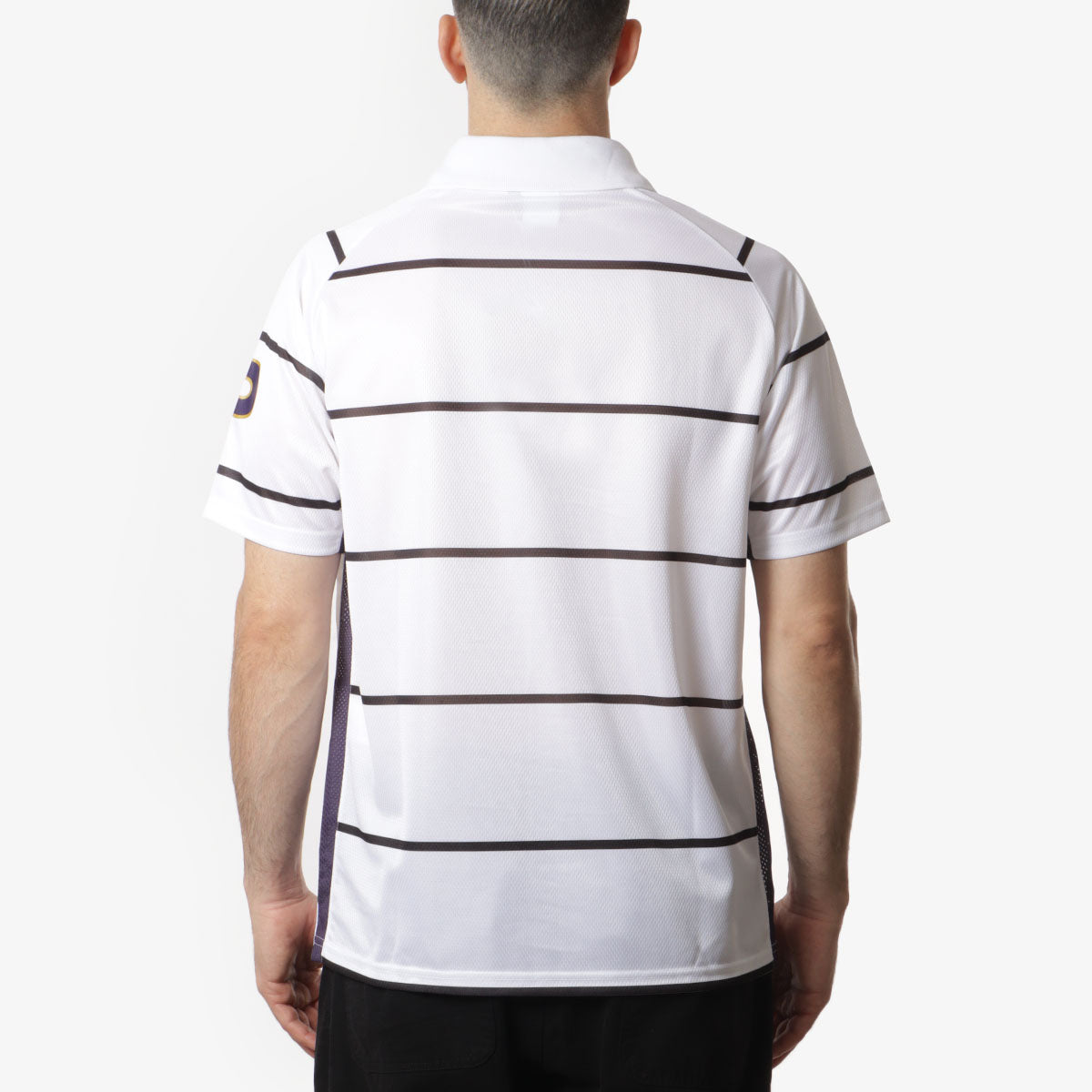 main Pop Trading Company Striped Sportif Shirt, White, Detail Shot 3