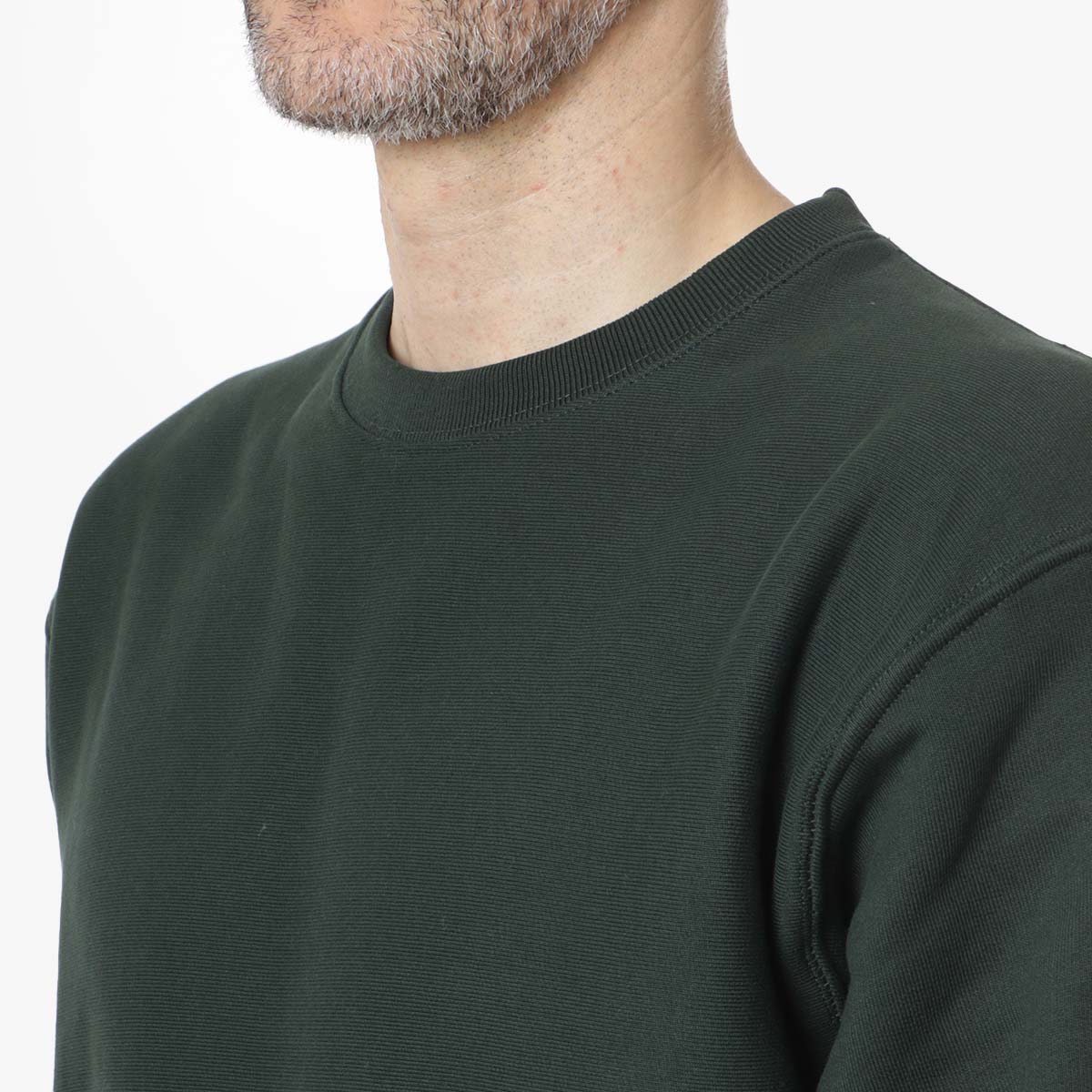 Power Goods Super Weight Crewneck Sweatshirt, Forest Green, Detail Shot 2