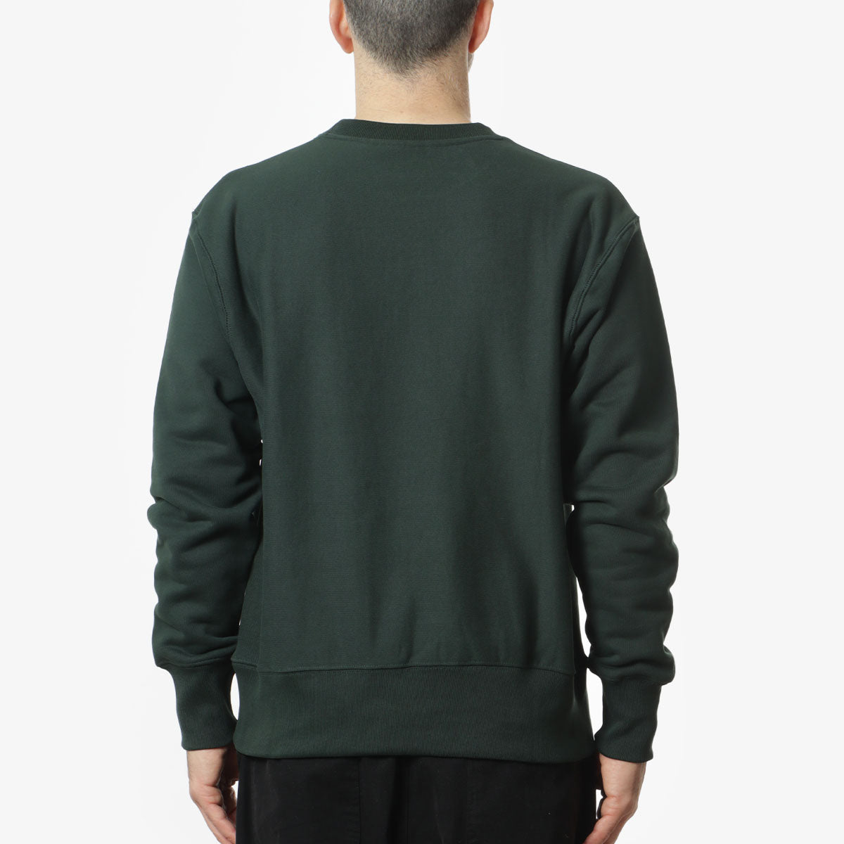 Power Goods Super Weight Crewneck Sweatshirt, Forest Green, Detail Shot 3