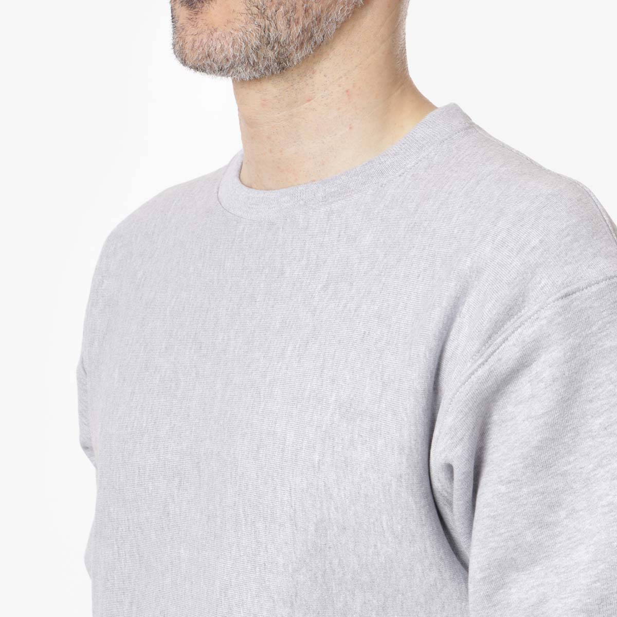 Power Goods Super Weight Crewneck Sweatshirt, Heather Grey, Detail Shot 2