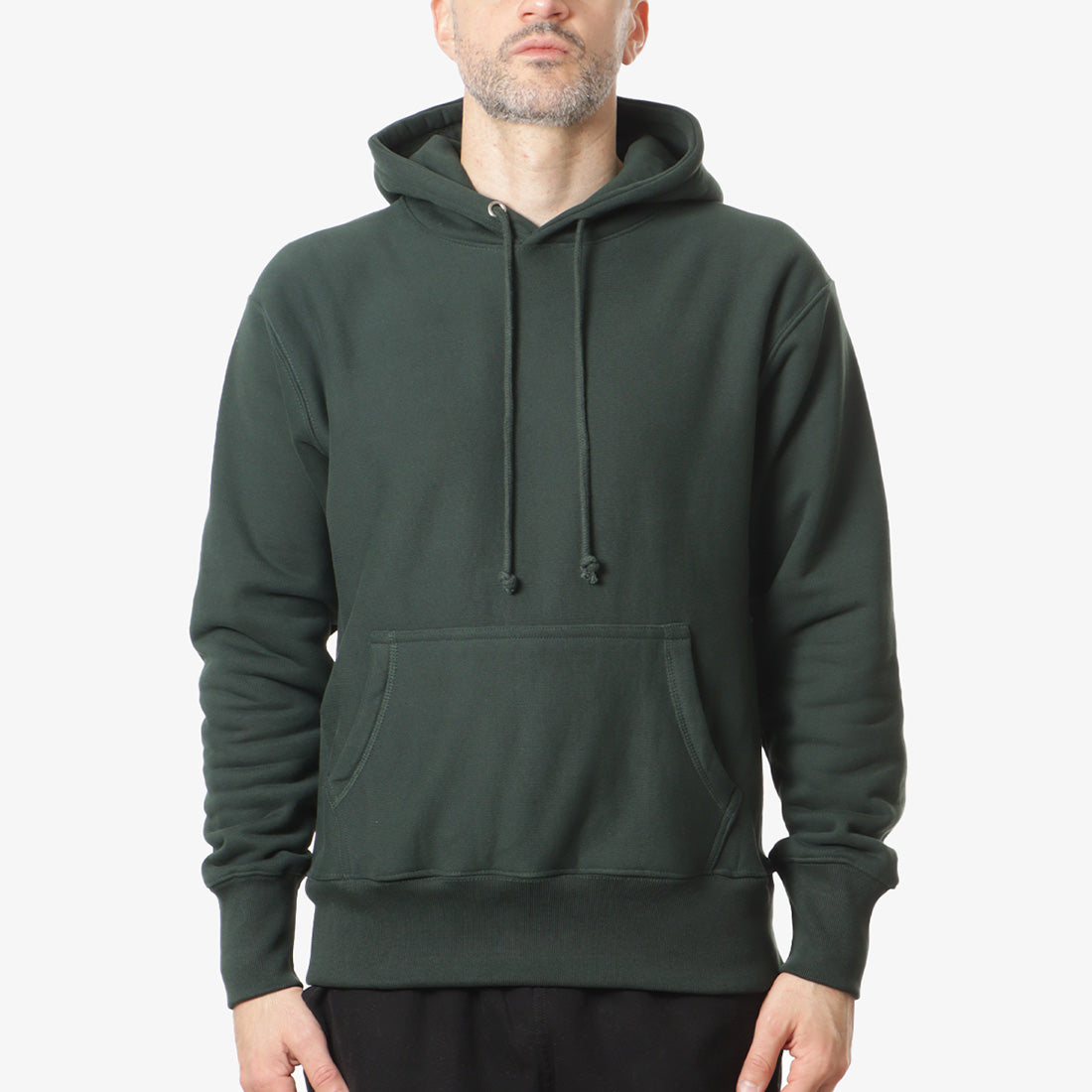 main Power Goods Super Weight Hoodie, Forest Green, Detail Shot 1