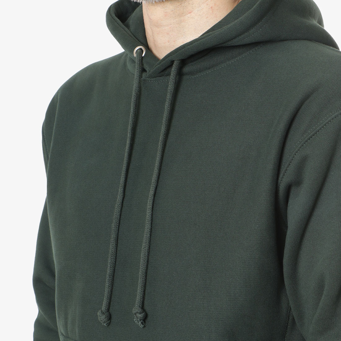 Power Goods Super Weight Hoodie, Forest Green, Detail Shot 2