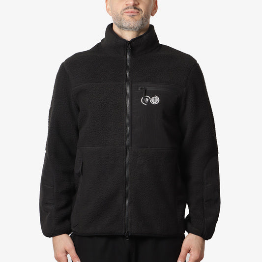 Purple Mountain Observatory Sherpa Zip Thru Jacket, Black, Detail Shot 1