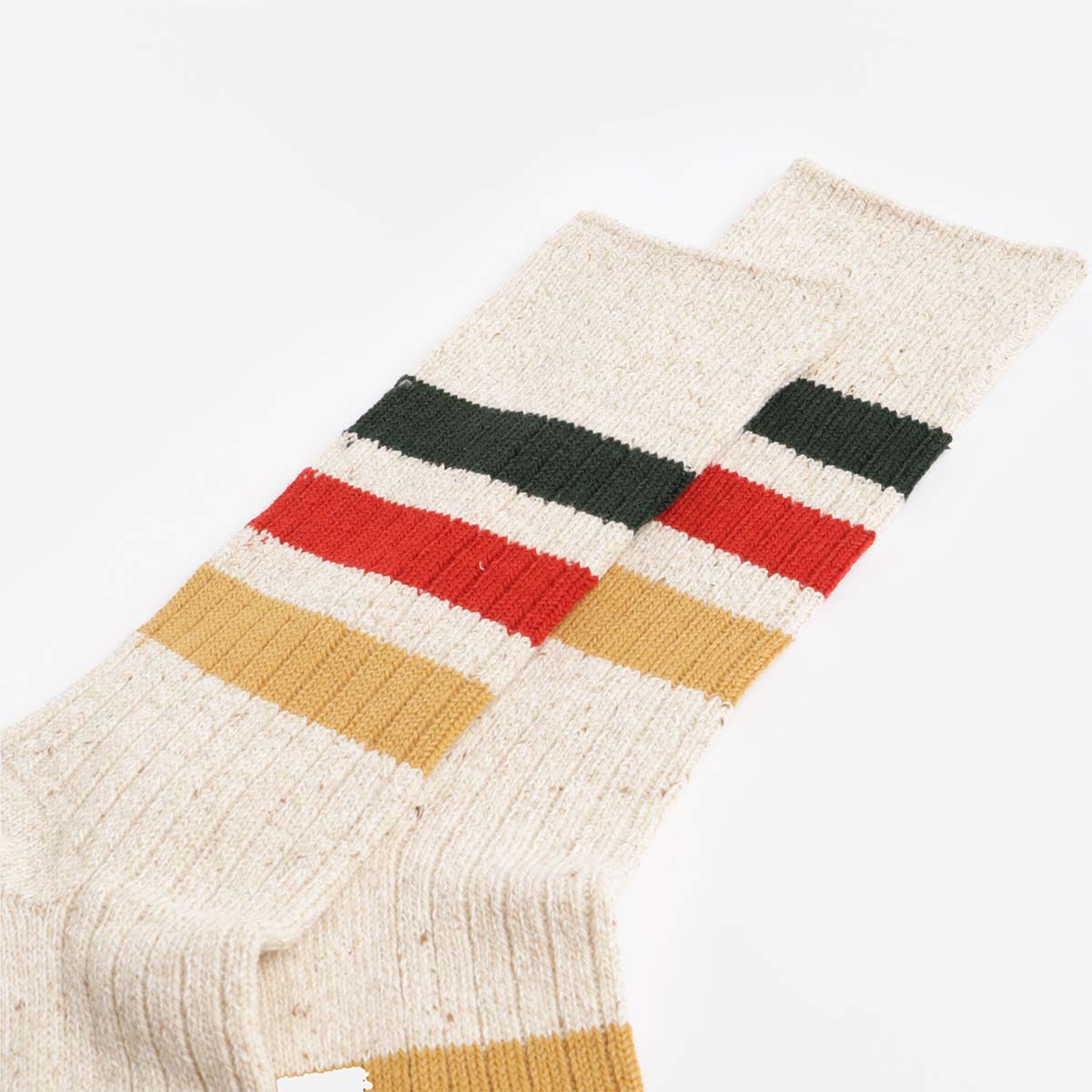 Rototo Park Stripe Socks, Ivory, Detail Shot 3