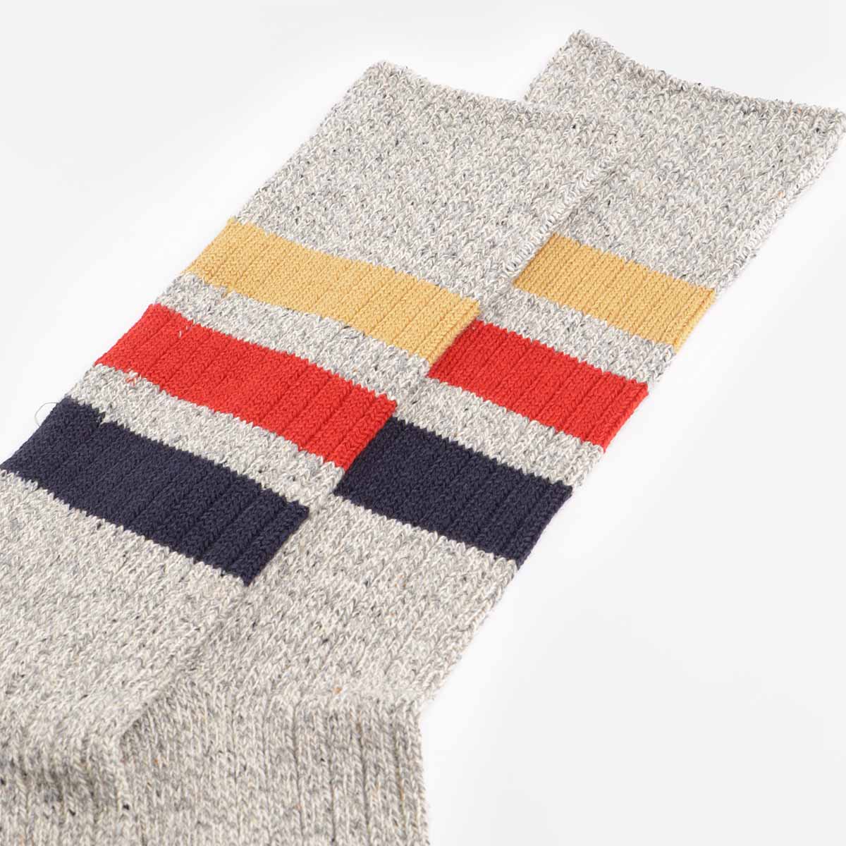 Rototo Park Stripe Socks, Medium Grey, Detail Shot 3