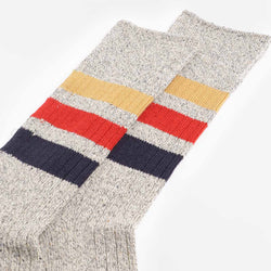 thumbnail Rototo Park Stripe Socks, Medium Grey, Detail Shot 3