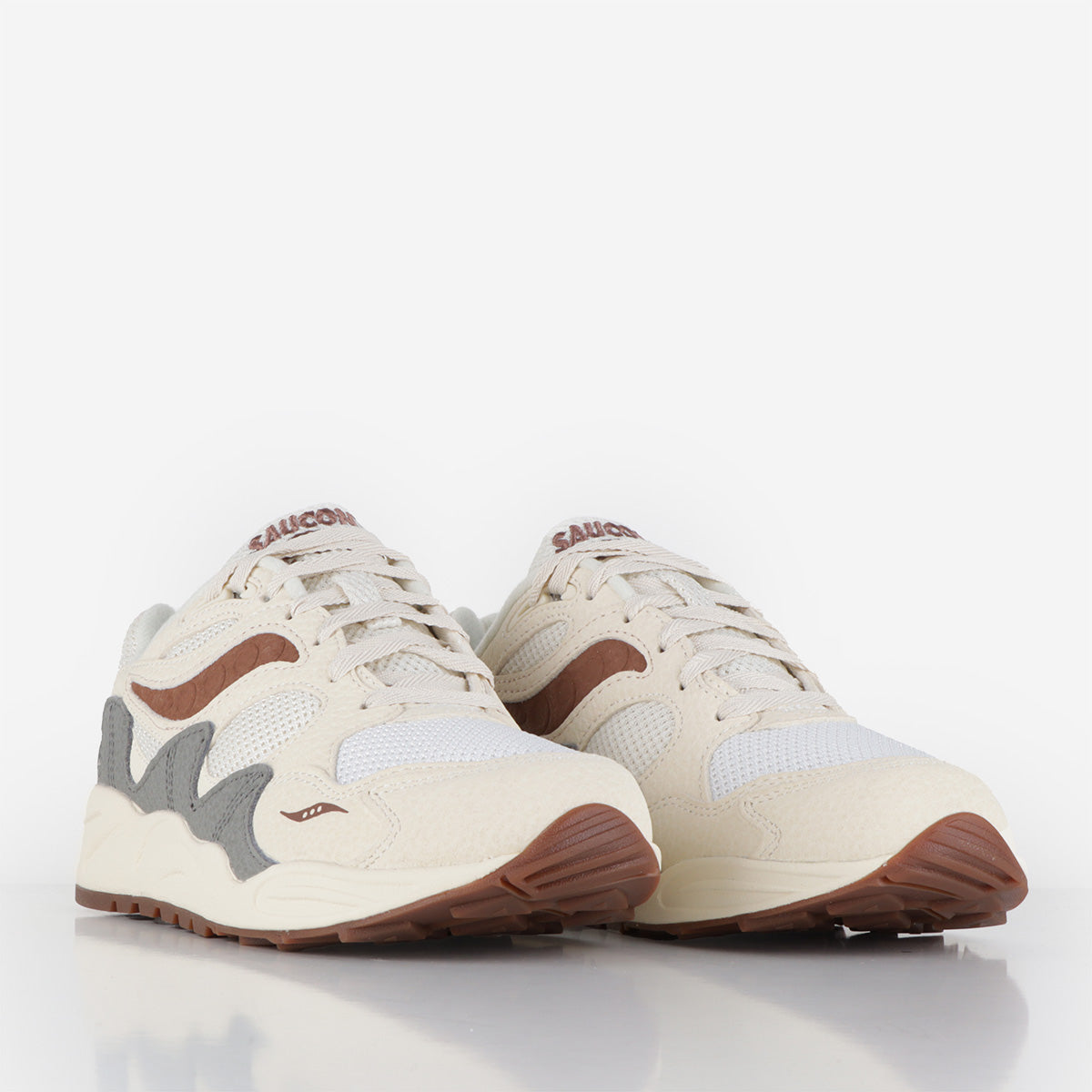 main Saucony Grid Shadow 2 Mushroom Shoes, Sand/Brown, Detail Shot 2