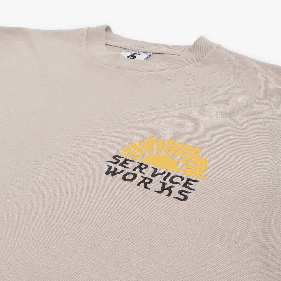 main Service Works Sunny Side Up T-Shirt, Stone, Detail Shot 3