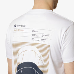 thumbnail Snow Peak Alpha Breeze Typography T-Shirt, White, Detail Shot 4