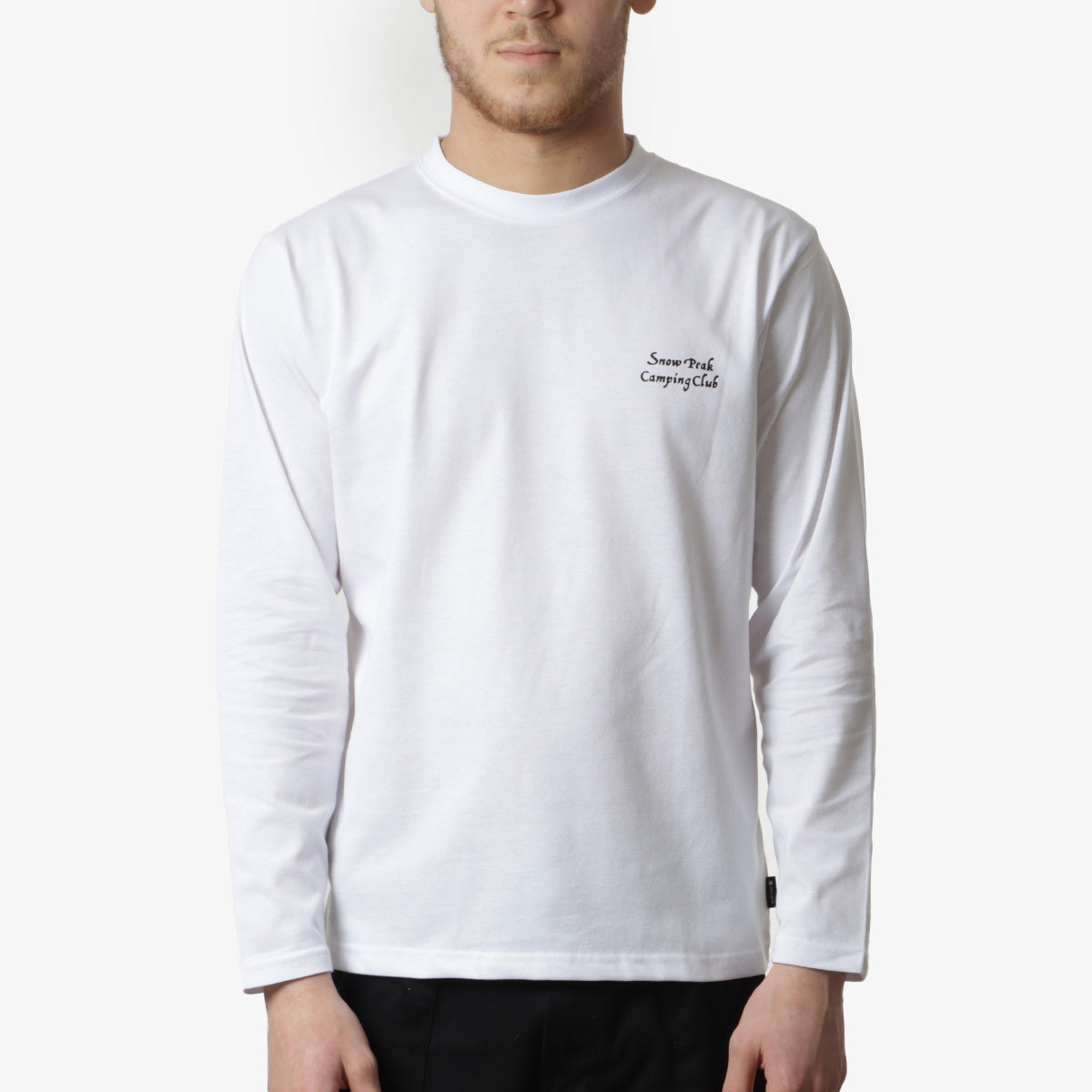 main Snow Peak Camping Club Long Sleeve T-Shirt, White, Detail Shot 2