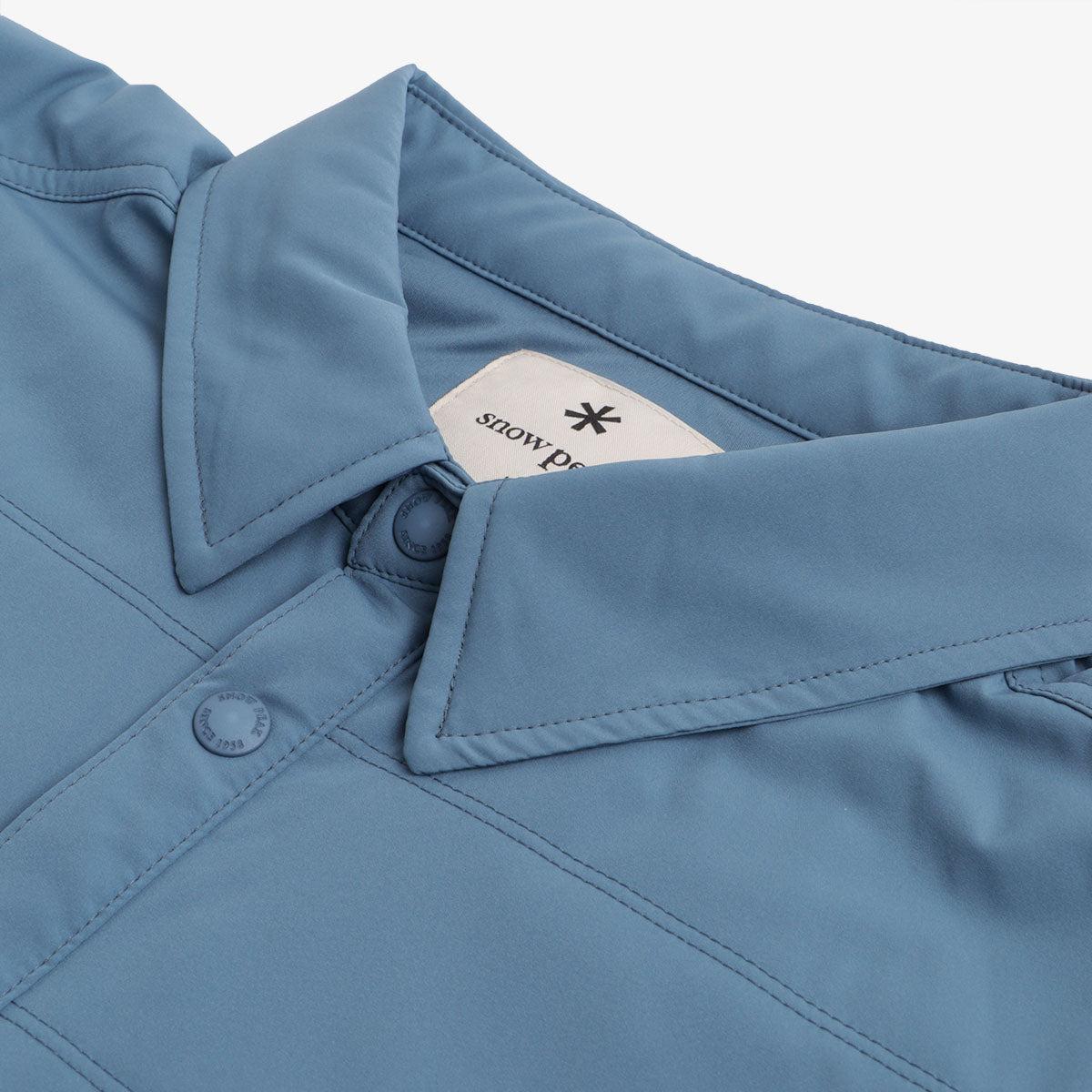 main Snow Peak Flexible Insulated Shirt, Light Blue, Detail Shot 2