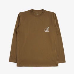 thumbnail Snow Peak Land Breeze Long Sleeve T-Shirt, Olive, Detail Shot 2