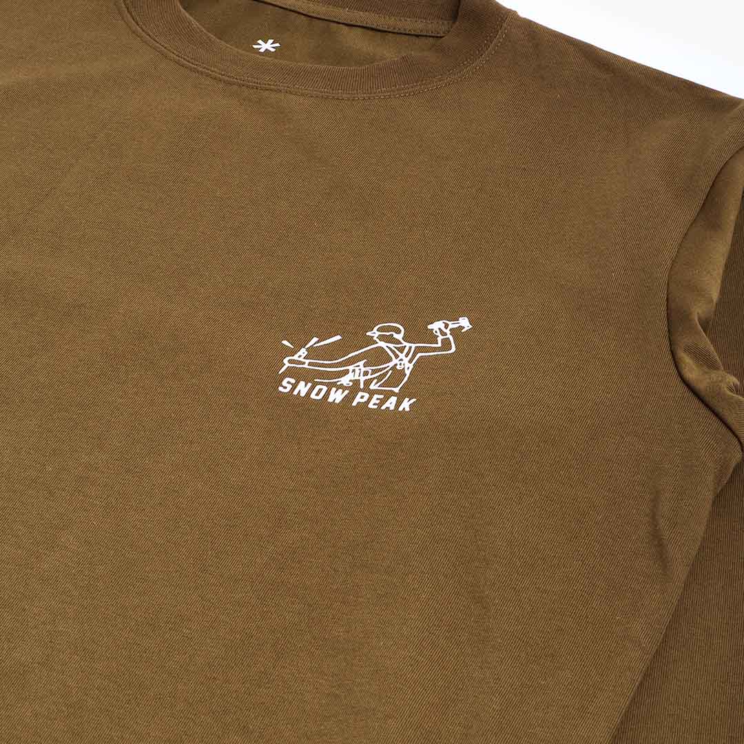 main Snow Peak Land Breeze Long Sleeve T-Shirt, Olive, Detail Shot 3