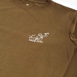 thumbnail Snow Peak Land Breeze Long Sleeve T-Shirt, Olive, Detail Shot 3