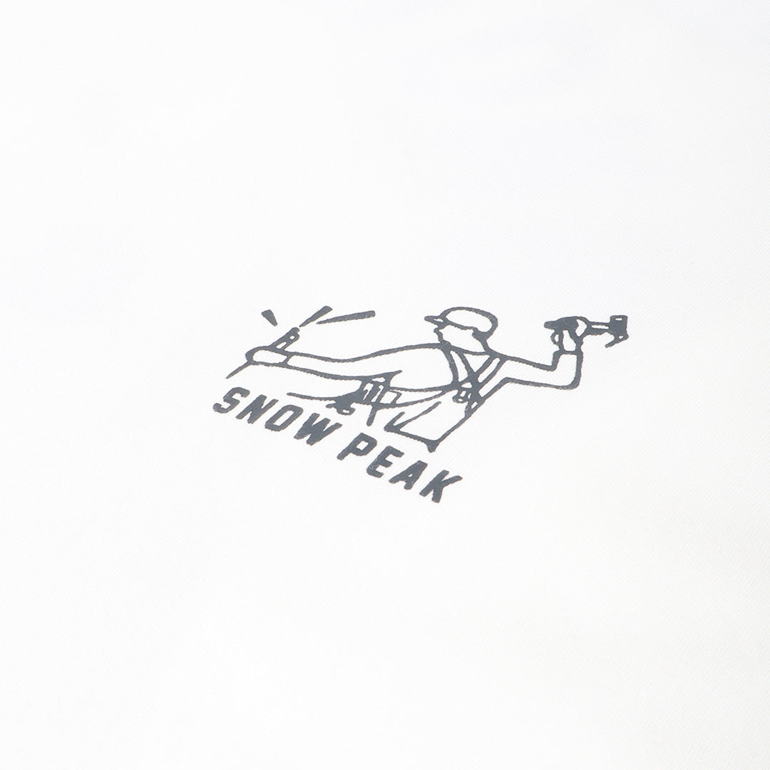 main Snow Peak Foam Printed Long Sleeve T-Shirt, White, Detail Shot 3