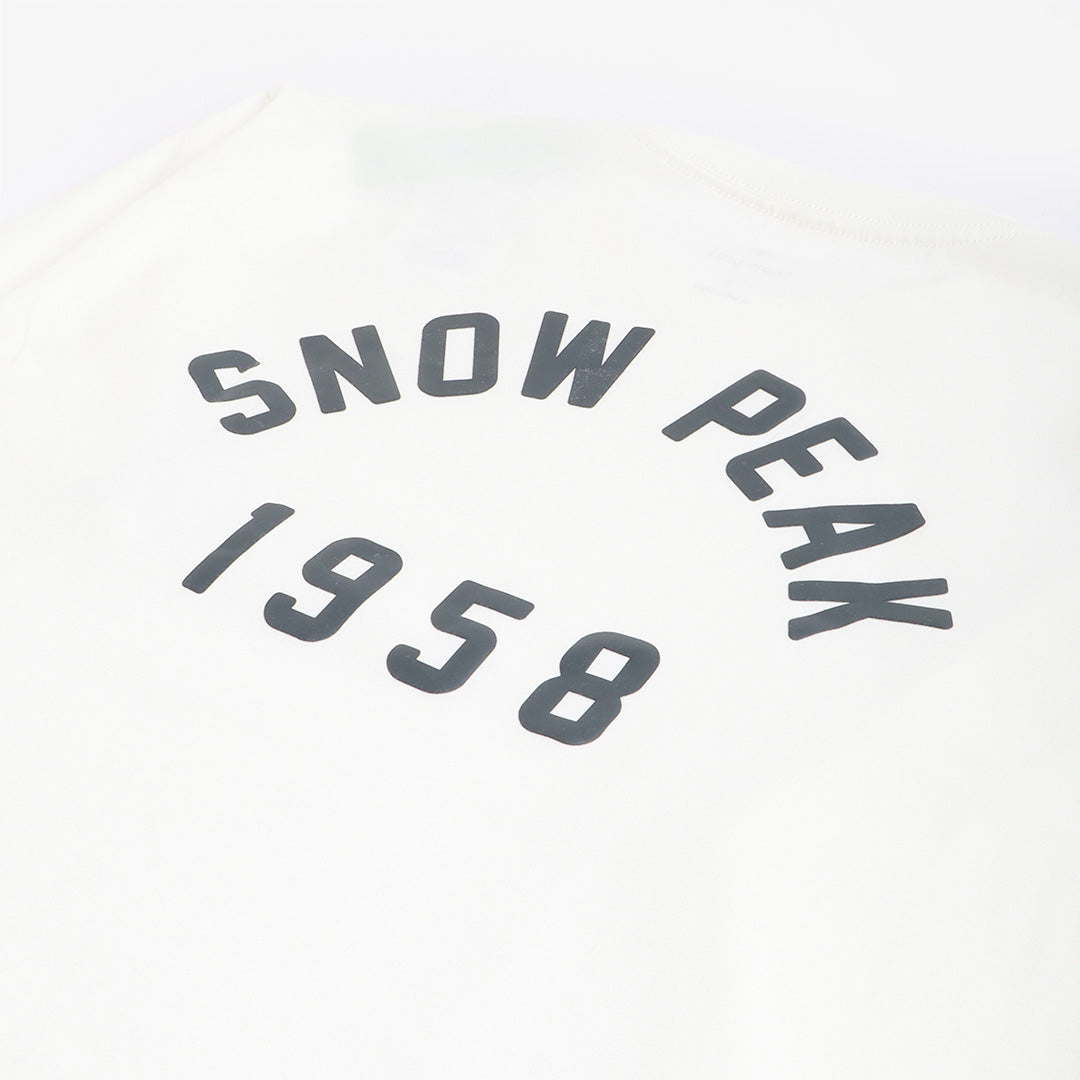 main Snow Peak Foam Printed Long Sleeve T-Shirt, White, Detail Shot 4