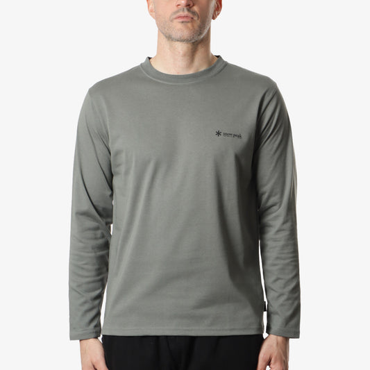 Snow Peak SP One point Logo Long Sleeve T-Shirt, Foliage, Detail Shot 1