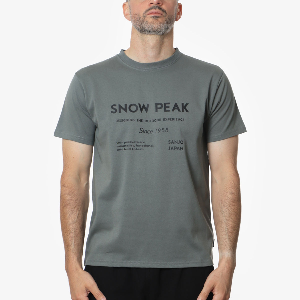 Snow Peak SP Typography T-Shirt, Foliage, Detail Shot 1