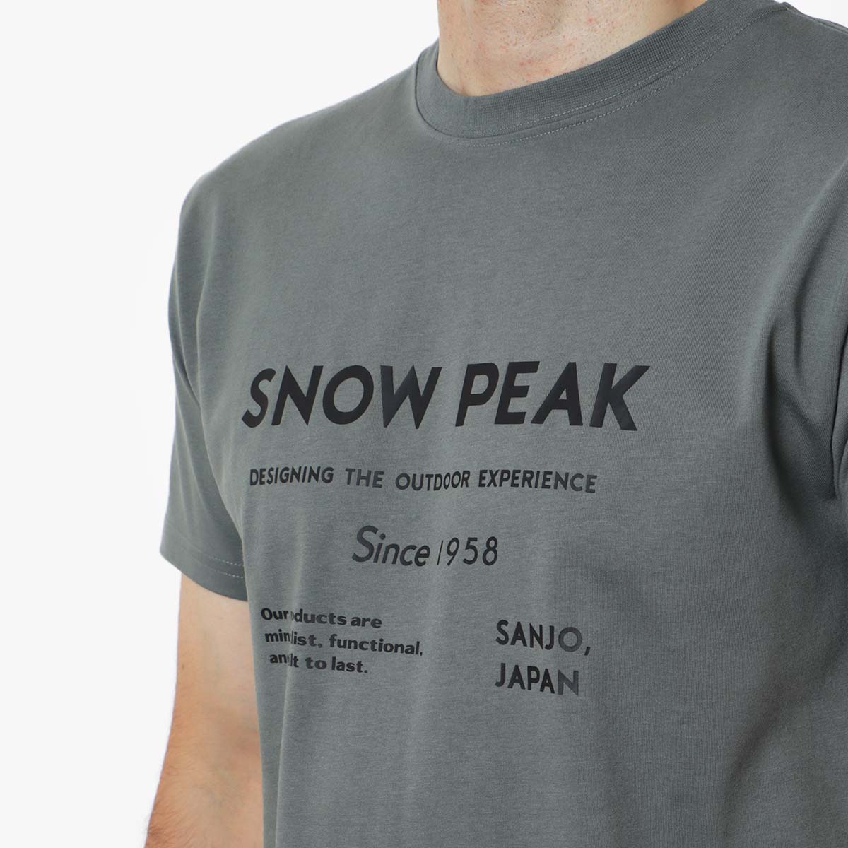 Snow Peak SP Typography T-Shirt, Foliage, Detail Shot 2