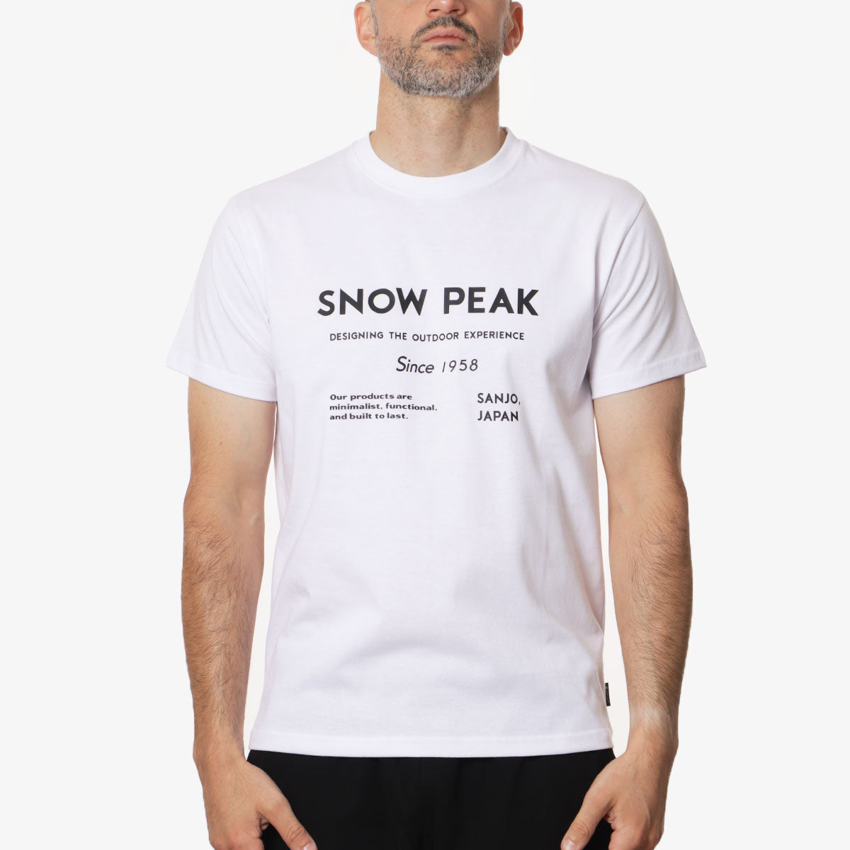 Snow Peak SP Typography T-Shirt, White, Detail Shot 1