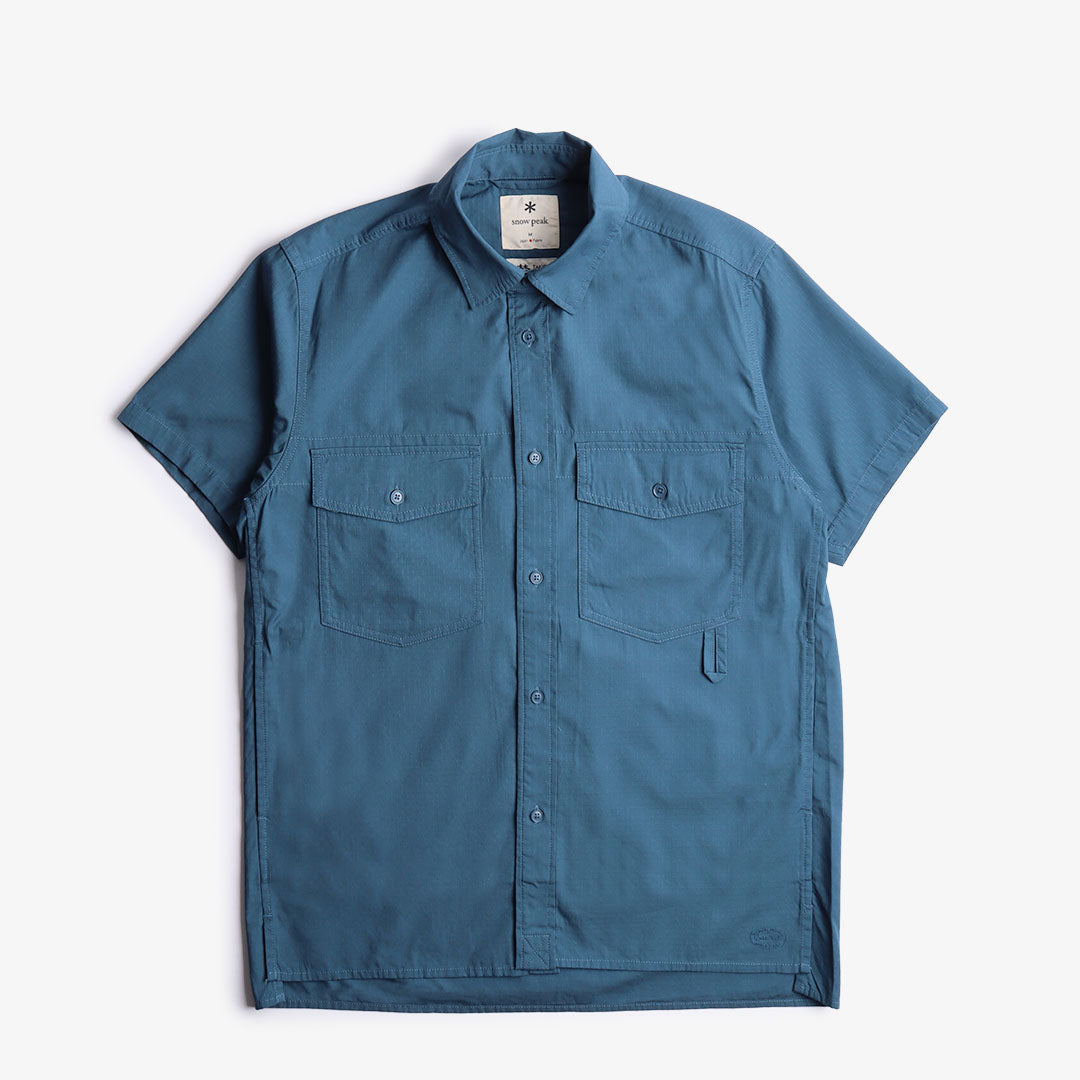 main Snow Peak Takibi Light Ripstop Shirt, Navy, Detail Shot 1