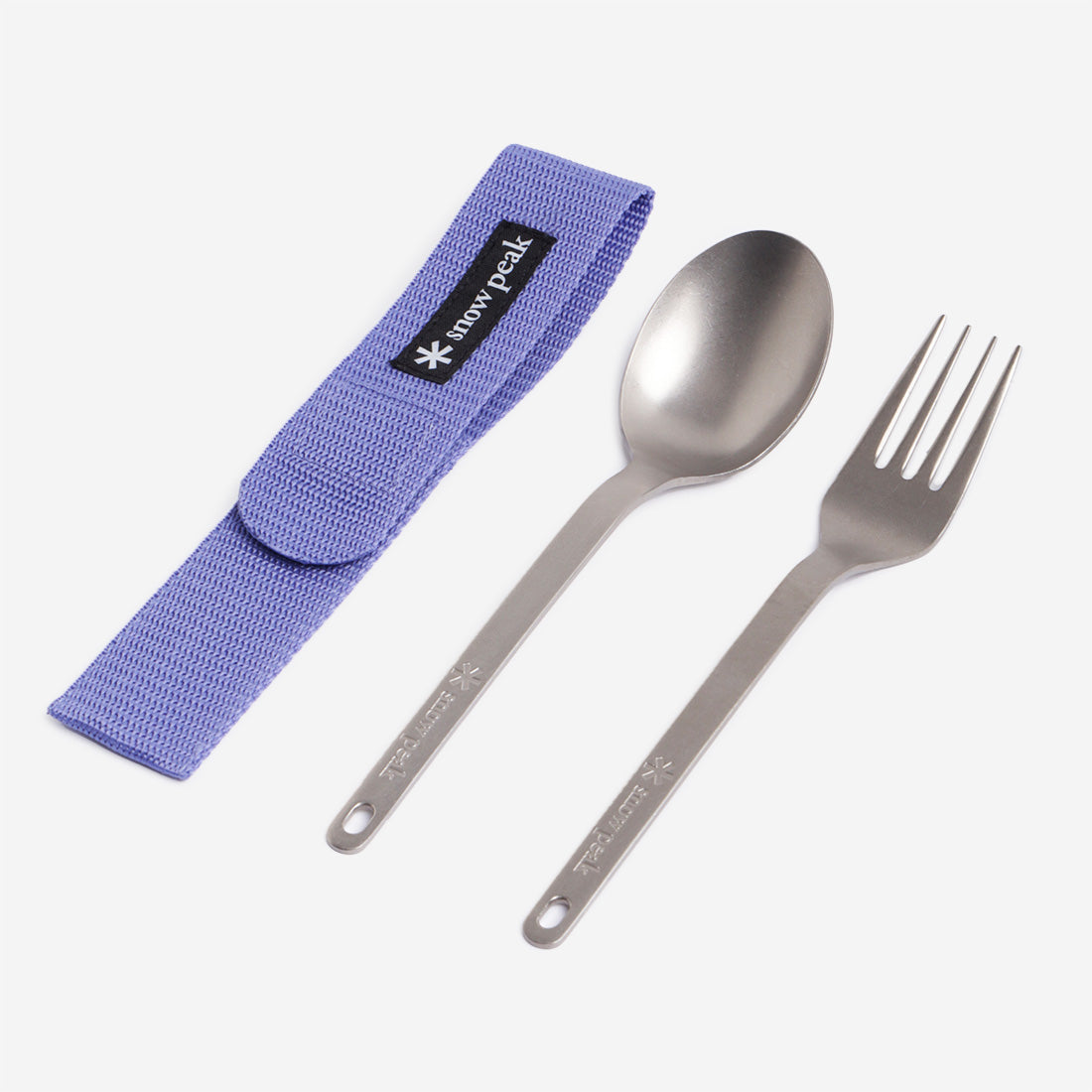 main Snow Peak Titanium Fork & Spoon Set, Purple, Detail Shot 4