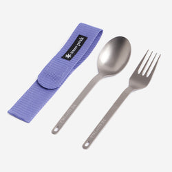 thumbnail Snow Peak Titanium Fork & Spoon Set, Purple, Detail Shot 4