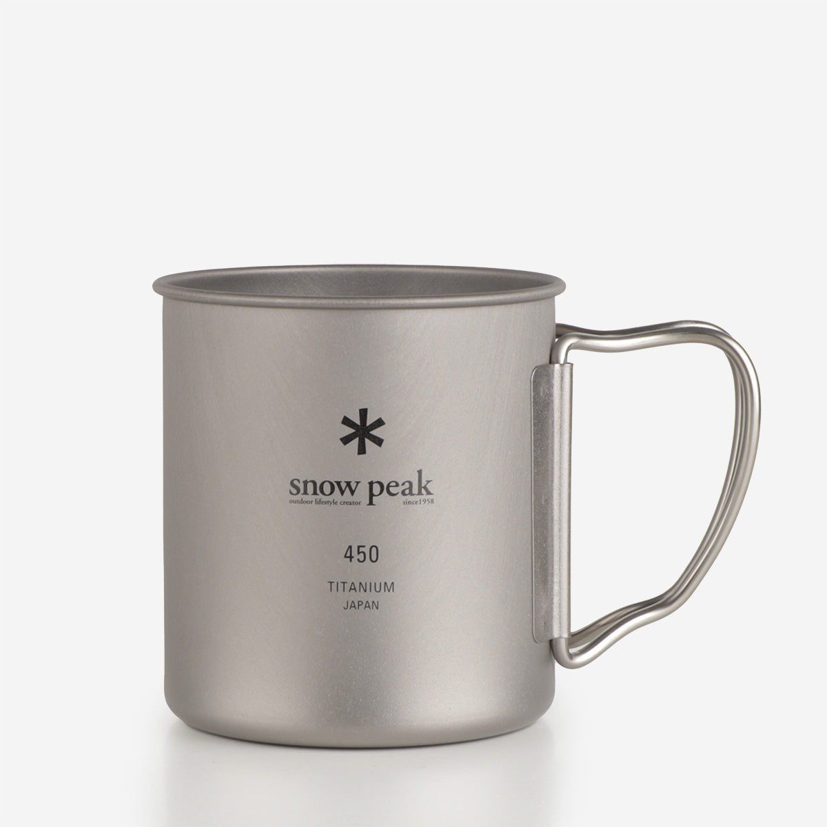 main Snow Peak Titanium Single Wall 450 Mug, Titanium, Detail Shot 1