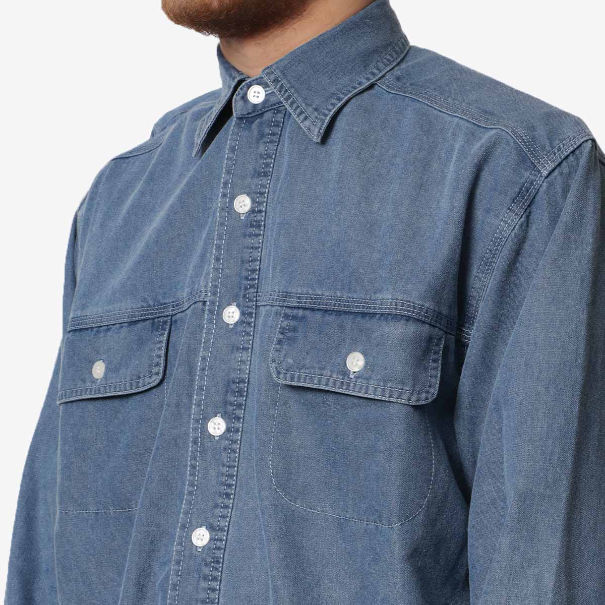 Stan Ray Chambray Shirt, Mid Wash 6oz Denim, Detail Shot 2