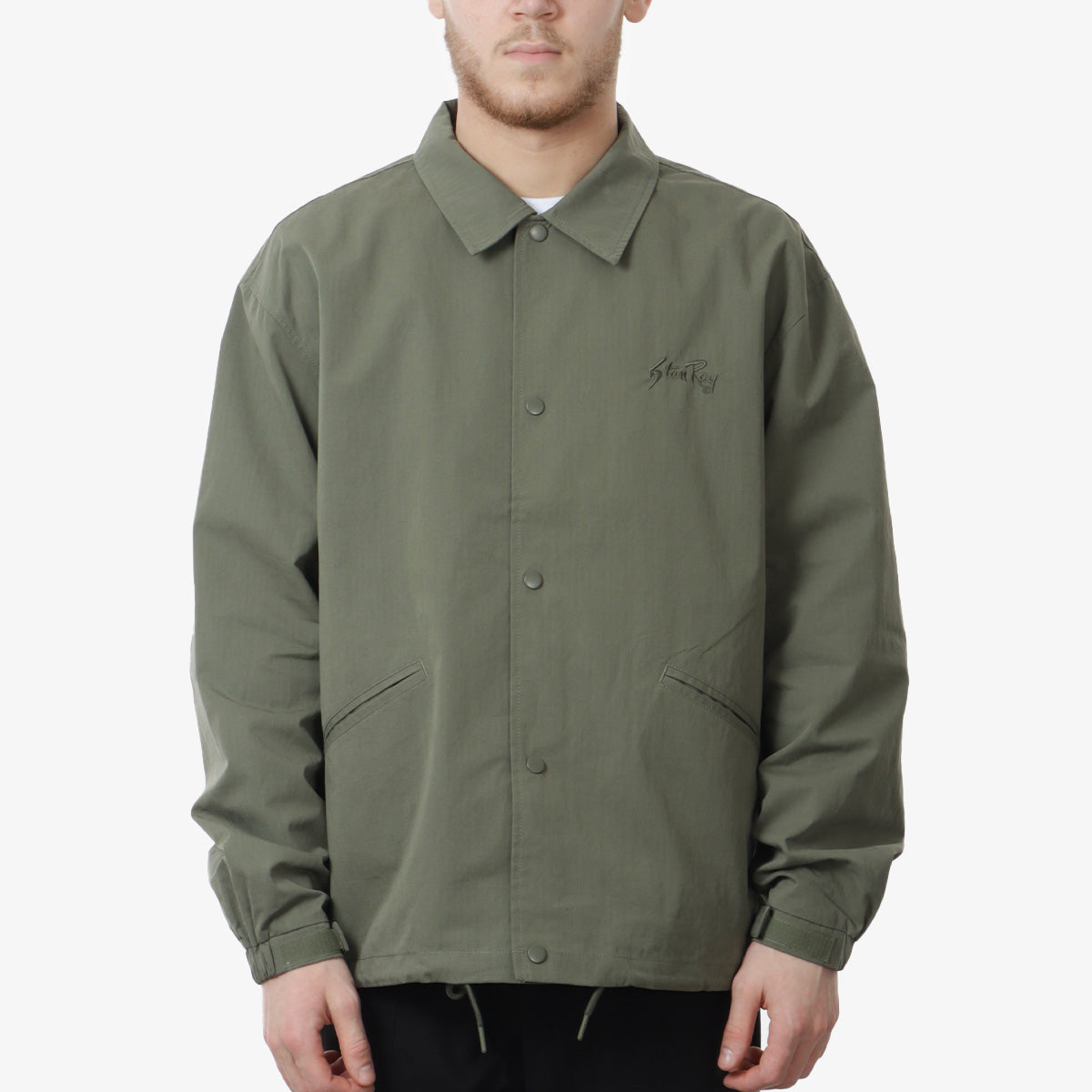 main Stan Ray Coach Jacket, Olive Nyco Ripstop, Detail Shot 1