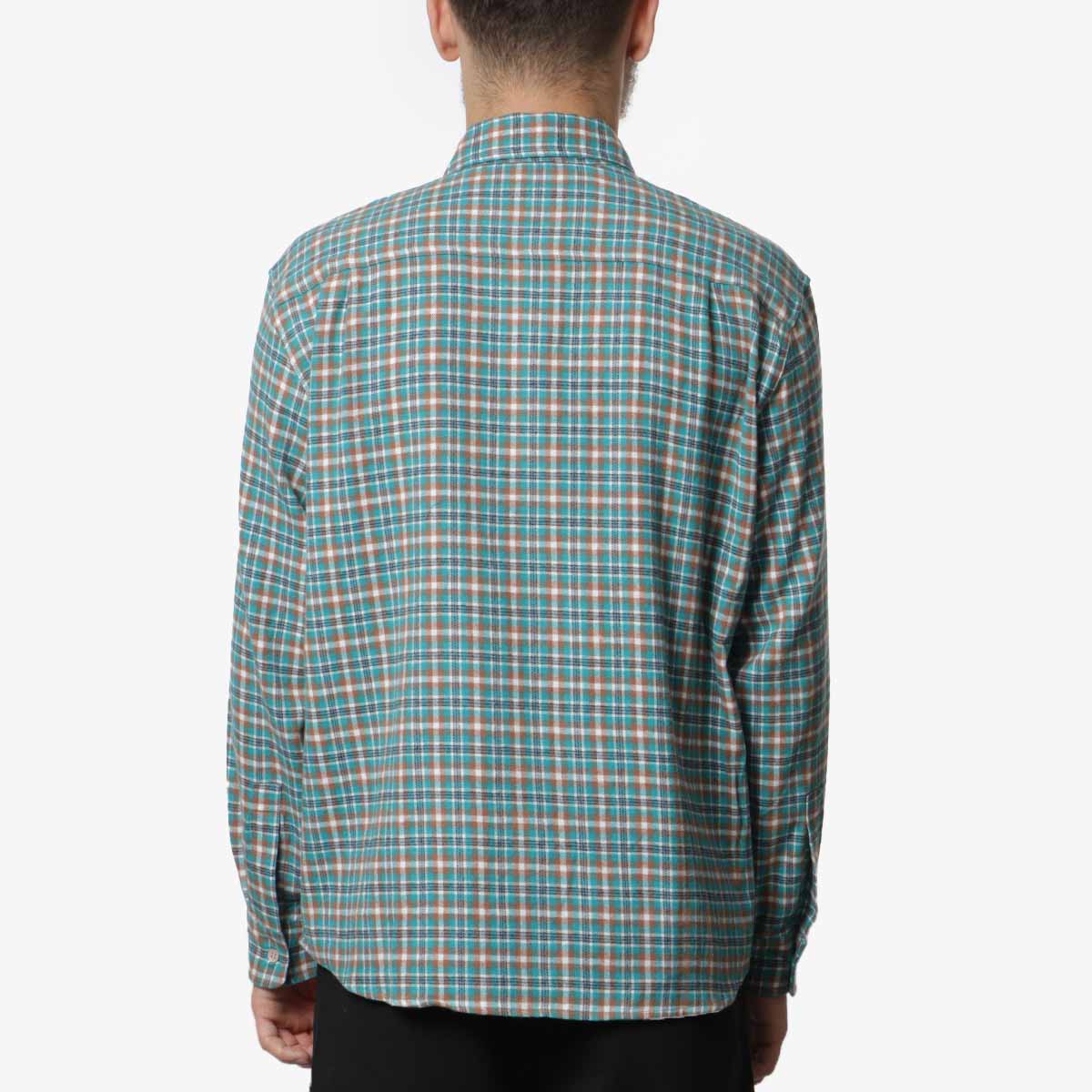 Stan Ray Flannel Shirt, Aqua Plaid, Detail Shot 3