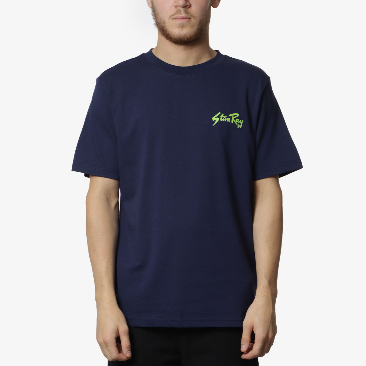 Stan Ray Stan OG T-Shirt, Navy Lime Green, Detail Shot 2